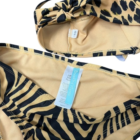 Breaking Waves Kids Swimwear Set in Black and Tan Animal Print - Picture 8 of 10
